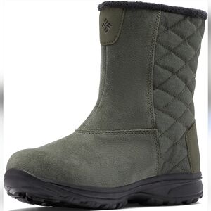 Columbia Green Quilted Waterproof Winter Boots, Women's Size 9, Traction‎ Sole